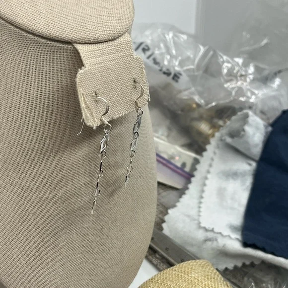 Vintage Sterling Silver Geometric Dangle Earrings | NF 925 Thailand | 5.8g - Picture 6 of 17